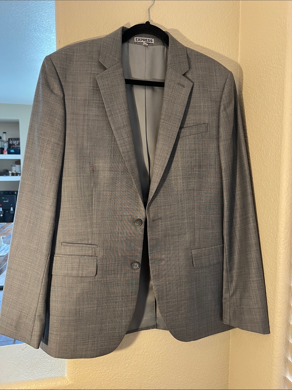 Express Light Gray Men's Two-Button Sport Coat